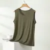 Chaleco de Modal Delgado Suelto sin Mangas de Verano para Mujer, Ropa Interior Casual para Cubrir la Grasa de las Axilas, Top con Tirantes Anchos