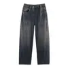 Jeans Fashionável Versátil de Cintura Baixa em Formato de Barril Solto Estilo Europeu e Americano Calças Wide Leg com Costura Central Novidade de Outono 5575251