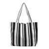 Bolsa de Lona Bolso de Mujer Estilo Coreano Simple Rayado Bolso de Mano Popular en Internet Estilo Fresco Casual Artístico Gran Capacidad Bolso de Hombro