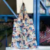 Bolsa de compras feminina de nylon, prática e portátil, para compras em lojas, supermercados, bolsa de ombro para compras, pode ser Vendida no Atacado