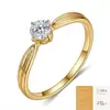 Anillo de Plata de Ley S925 Clásico con Moissanita de Cuatro Garras y Banda Retorcida para Mujer, Anillo Cerrado Talla US, Anillo Lateral, Venta Caliente Transfronteriza en Stock