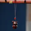 Conejo de Dinero Tallado de Palo de Rosa y Sándalo Verde, Pixiu, Tigre Obediente, Pato Payaso, Tigre Animador Cadena para Teléfono Llavero Colgante