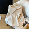 Estilo Coreano Otoño e Invierno Conjunto Perezoso Único y Súper Bonito Relajado Morado de un Solo Hombro Suéter de Punto