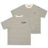 Savagebase Marca de Ropa Urbana Camiseta a Rayas Bloque de Color Cuello Redondo Unisex Verano Versátil Casual Manga Corta Camisa Marinera