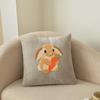 Funda de Cojín de Chenilla Shengdu Bordado de Toalla Dibujos Animados Otoño e Invierno Cojín de Mesita de Noche Cojín Lumbar Decoración Suave Sala de Estar Cojín de Sofá