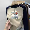 Top Masculino 2026 Novo Estilo Crianças Legal Bonito De Rong Camada Base Crianças de Médio a Grande Outono/Inverno Roupa Interna Escovada Cor Contrastante Manga Longa