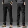 Pantalones Casuales de Algodón Puro de Alta Gama Color Caqui para Hombre Primavera y Otoño 2024 Nuevos Pantalones Ajustados para Hombre Pantalones Rectos Juveniles para Hombre