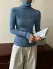 Suéter Básico de Punto de Cuello Alto 2026 Nuevo Estilo Otoño e Invierno Color Sólido Ajuste Delgado Jersey de Cuello Alto para Mujer Moderno