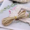 Alambre Dorado Delgado de 3 mm con Borde Dorado y Cinta de Lazo Cuerda Trenzada Hecha a Mano para Manualidades Material 2m Precio