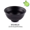Louça de melamina estilo japonês tigela preta para cozinhar tigela criativa para tempero de hot pot tigela com pauzinhos de plástico tigela para arroz de fast food tigela pequena para sopa
