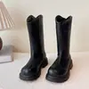 Botas Altas de Moda para Niñas con Forro de Polar 2025 Otoño e Invierno Nuevas Botas Infantiles Elegantes Cálidas de Caña Alta para Niños Mayores