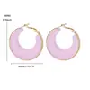 Pendientes Maillard de Resina Geométrica Círculo Acero Inoxidable Baño de Oro Real Retro Elegantes de Alta Gama para Mujer