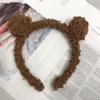 B193 Venta de lindas diademas con orejas de oso para niños, lindas bolas de peluche para el cabello, diadema cálida de pelo de cordero para bebés