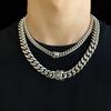 Cadena cubana de corte tridimensional europeo y americano, gargantilla hip hop, cadena cubana para clavícula, collar de cuello para hombre y mujer