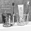 Vaso para enjuague bucal con patrón de glaciar, vaso transparente para cepillo de dientes para uso doméstico, vaso para lavarse con diseño de ondas de agua de lujo ligero, vaso para pasta de dientes y cepillado para dormitorio estudiantil