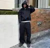 2172 Sudaderas con Capucha y Sudaderas Casuales Simples de Moda para Parejas Europeas y Americanas Color Sólido Sudaderas Sueltas Pantalones Deportivos Venta al por Mayor