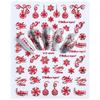 Pegatinas Transfronterizas para Uñas Calientes Navidad Rojo Dorado Papá Noel Copo de Nieve Gorro de Navidad Pegatinas Adhesivas para Uñas