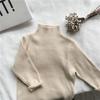 [en stock] Ropa coreana para niños de primavera y otoño, camiseta básica de punto de manga larga y cuello semi alto para niños y niñas, lana fina