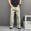 Jeans retos lavados estilo retrô americano para homens e mulheres, novas calças versáteis de perna larga soltas slim-fit de alta qualidade para o verão, para o trabalho