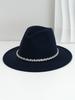 Sombrero unisex occidental de ala plana, sombrero de copa suave de tweed, diamantes de imitación de diamante, gema redonda, accesorios para baile, boda
