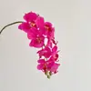 Estilo Luxo Leve 9 Cabeças Toque Real Cola Phalaenopsis Flor Artificial Sala de Estar Mesa de Jantar Flor Artificial Sofisticada Decoração de Hotel Loja de Roupas