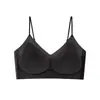 Ropa interior de verano ultra delgada, transpirable y sin costuras para mujeres con poco busto, cómodo sujetador tipo chaleco que realza y da soporte sin copas vacías y mejora la belleza de la espalda