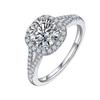Anillo de Plata Esterlina S925 para Mujer, Anillo de Moissanita Cuadrada Envuelto en Doble Fila, Anillo Chapado en Oro Blanco de 18K, Venta al por Mayor de Joyería de Plata
