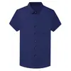 2026 Verano Nuevo Camisa de Manga Corta de Negocios para Hombre Ropa de Trabajo Ajuste Holgado Formal Color Sólido Bolsillo Camisa de Manga Corta