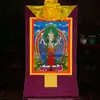 "La Guanyin de cuatro brazos" Thangka Tíbet pintura colgante dorada enmarcada Tíbet "Bodhisattva Guanyin" pintura mural