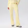 Pantalones de Yoga de Punto Waffle Transfronterizos para Mujer Cintura Alta Pierna Ancha Sueltos Pantalones Largos Adelgazantes Fitness Deportes Rectos Casuales