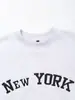 Comercio Exterior Transfronterizo Estilo Europeo y Americano Ropa de Mujer 2025 Otoño Nuevo Sudadera con Cuello Redondo Bordado de Letras Color de Contraste Manga Larga Tops para Mujer