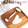 Rodillo Masajeador de Jade Natural Set de Palos de Masaje de Belleza de Jade Rodillo Masajeador Facial Tabla Gua Sha de Jade Blanco