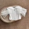 Top Tubo Blanco Resistente con Perlas para Mujer, Corsé de Corte Delgado de Alta Gama