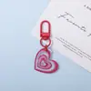 Nuevo llavero colgante con forma de corazón de acrílico transfronterizo, decoración de bolso para chicas, regalo, accesorio para llavero de coche