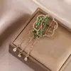 Estilo Chino Nuevo Hoja de Sauce Borla Estilo Chino Broche de Lujo Ligero de Alta Gama Moda Diamante Broche Pin para Chaqueta Accesorios