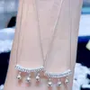 Colgante de Campana Curva Hueca con Forma de Moneda de Plata de Ley 925, Cadena para Clavícula Versátil de Moda, Regalo de San Valentín para Mujeres