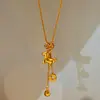 Collar Colgante de Caballo Electrochapado en Oro Real de 24 Quilates, Cadena de Clavícula Elegante de Lujo Accesible a la Moda, Joyería de Alta Gama a la Moda Personalizada