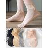 Calcetines para Mujer Delgados de Verano con Encaje Encaje Antideslizantes y Transpirables Absorción de Sudor Base de Algodón Calcetines de Verano Nuevo Estilo