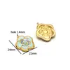 Suministro Exclusivo Transfronterizo de Acero Inoxidable Color Dorado Flor de Cinco Pétalos Colgante de Piedra Preciosa Accesorios para Collares Pulseras Joyería Venta al por Mayor