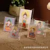 Creativo Dibujo Animado Acrílico Transparente Mini Imán para Refrigerador Marco de Fotos Rectangular Largo Pequeño Marco de Fotos Sin Necesidad de Taladrar