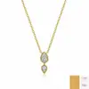 Collar de plata de ley S925 con moissanita de doble lágrima, collar de plata 925 con moissanita para mujer, venta al por mayor transfronteriza en stock
