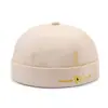 Sombrero de verano para hombre sombrero de melón de cuero sombrero principal de piso sombrero coreano de calle hipster hip hop sombrero sin ala yuppie moda sombrero de piso