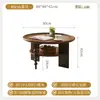 Mesa Redonda Maciza de Madera Vintage Estilo Francés, Mesa de Café de Doble Capa y Mesa Auxiliar para Sala de Estar de Mediados de Siglo, Mesa de Té Pequeña de Diseñador