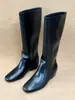 ¡En stock, se envía al instante! Botas de Moda Estilo Coreano Elegantes de Punta Cuadrada Adelgazantes con Forro de Felpa para Pantorrilla Ancha con Aumento Oculto de Altura, Botas de Media Pantorrilla Ajustadas para Mujer