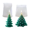 Dos Tipos de Moldes de Silicona para Velas de Árbol de Navidad 3D, Moldes para Adornos de Yeso DIY de Pino Acanalado Ondulado