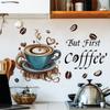 Xícara de Café Transfronteiriça Adesivos de Parede em Inglês Cozinha Quarto Sala de Estar Decoração de Fundo para Casa Adesivos Removíveis Personalização