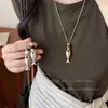 Collar de cuentas de pez plateado estilo coreano para mujer, lujo ligero con un toque de alta gama, accesorio de cadena para clavícula de acero de titanio con diseño de nicho