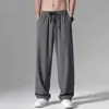 Pantalones Casuales de Seda Helada para Hombre, Corte Holgado, Delgados de Verano, Pierna Ancha con Caída, Pantalones Deportivos de Secado Rápido, Modelo de Exportación para Hombre