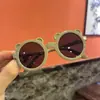 Novos Óculos de Sol Infantis com Armação Redonda de Urso Óculos Infantis Óculos de Sol para Bebê Cor Doce Colorida Macaron Viseiras