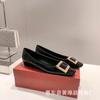 Sapatos Baixos com Fivela Quadrada, Saltos Bloco, Novo Estilo High-End Primavera e Outono 2026, Saltos Finos, Bico Quadrado, Sapatos Femininos Estilo Francês